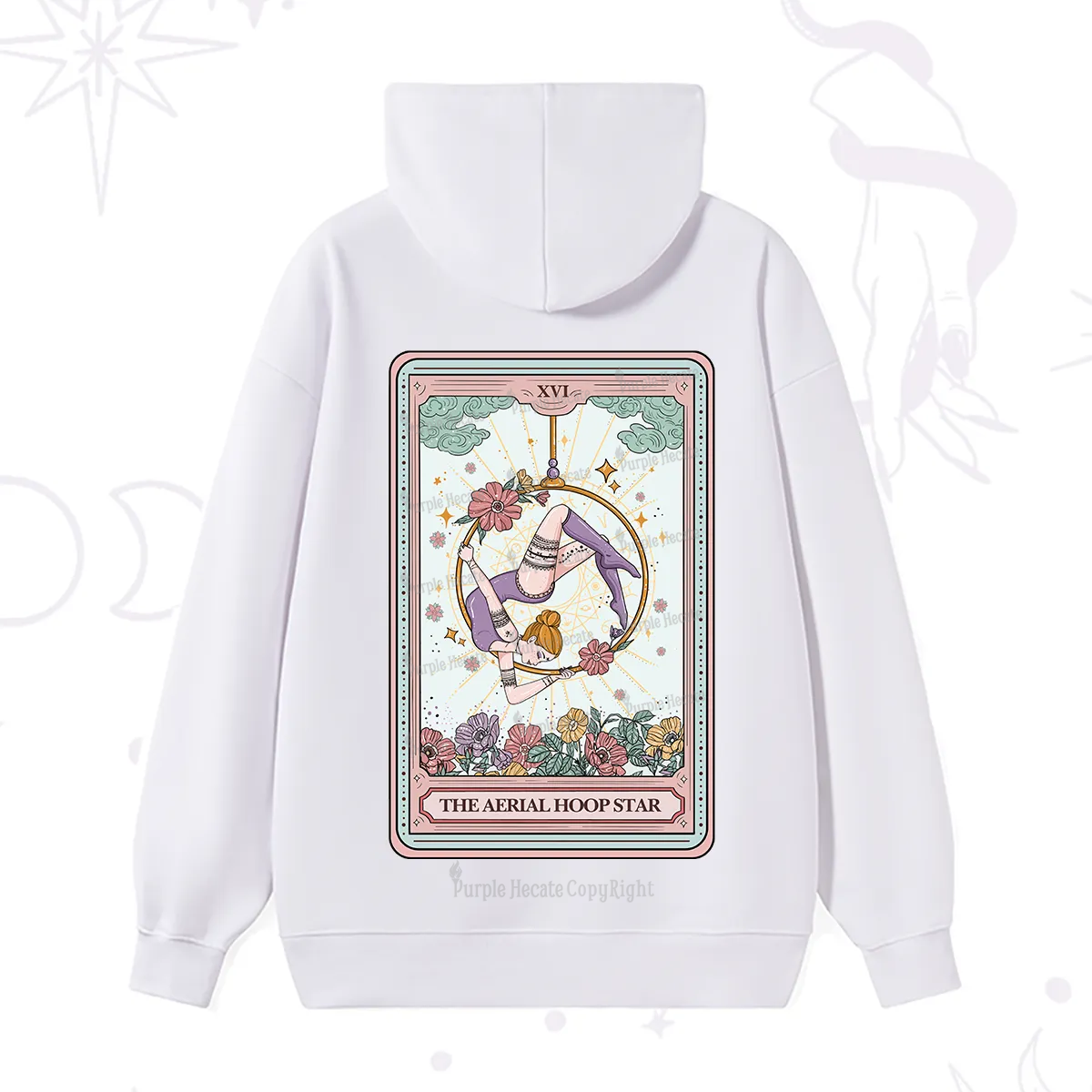Purplehecate The Aerial Hoop Star Tarot Card Hoodie