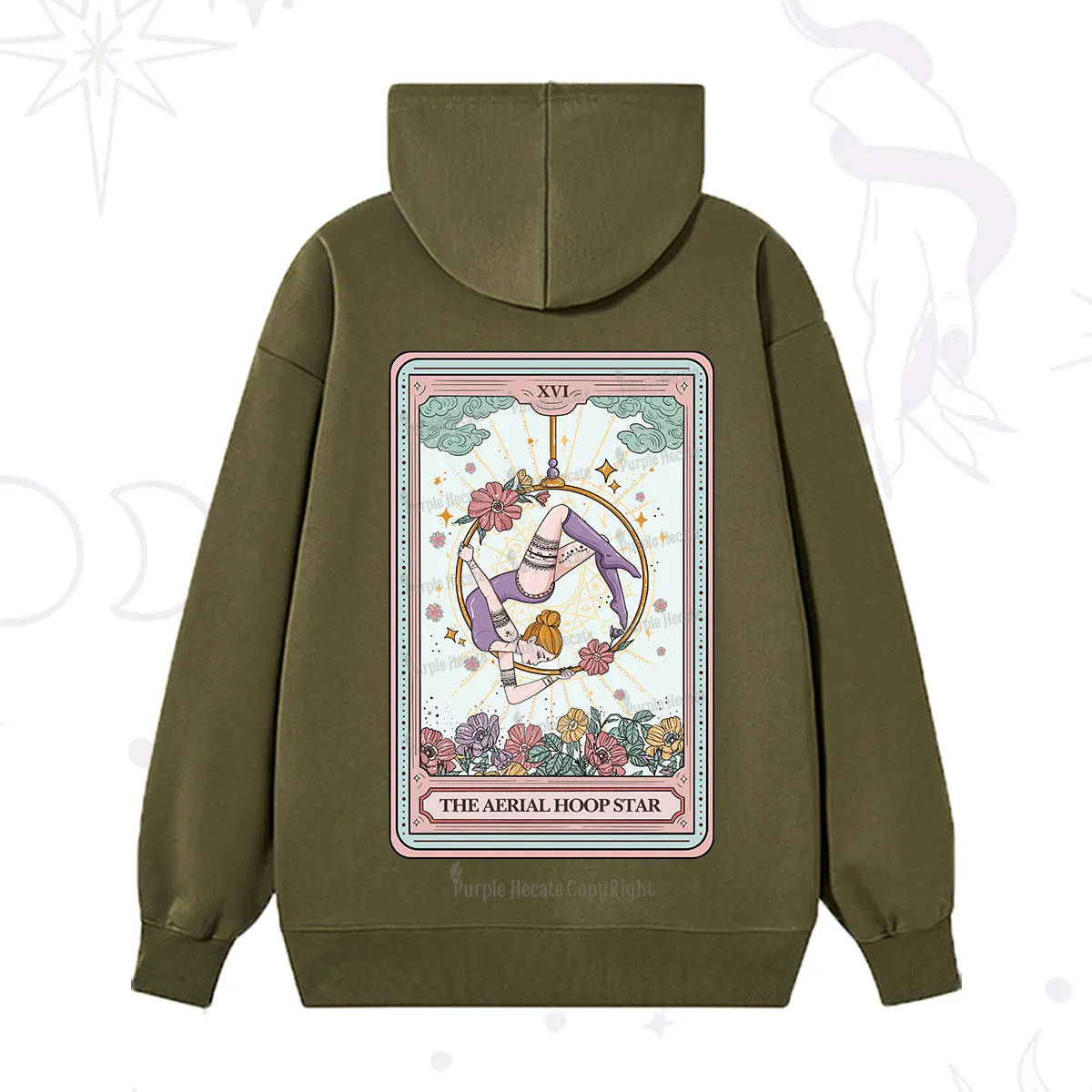 Purplehecate The Aerial Hoop Star Tarot Card Hoodie