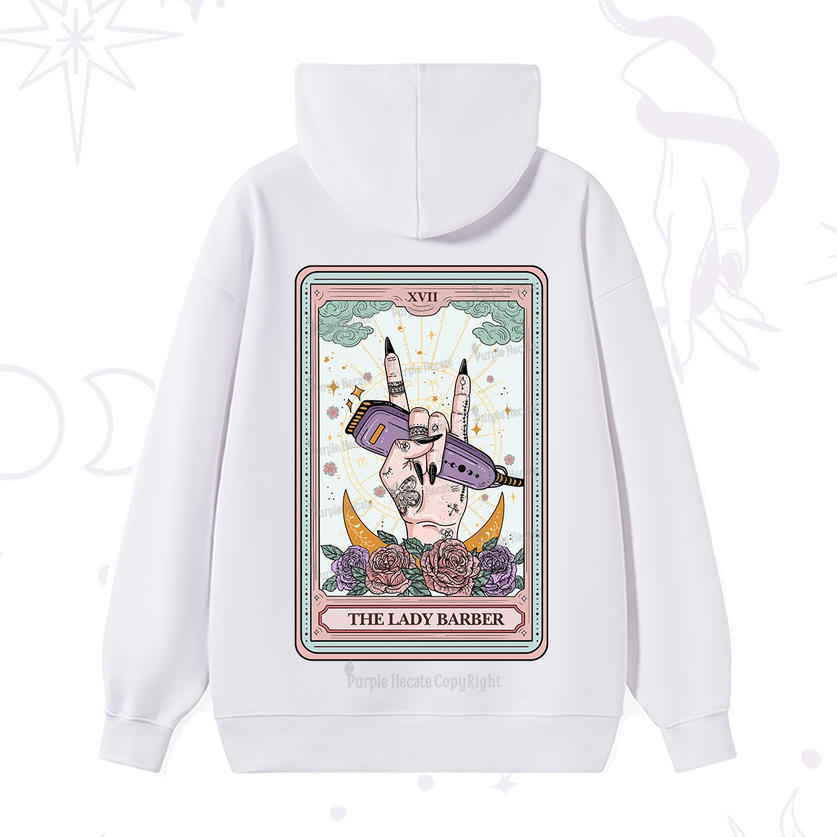 Purplehecate The Lady Barber Tarot Card Hoodie