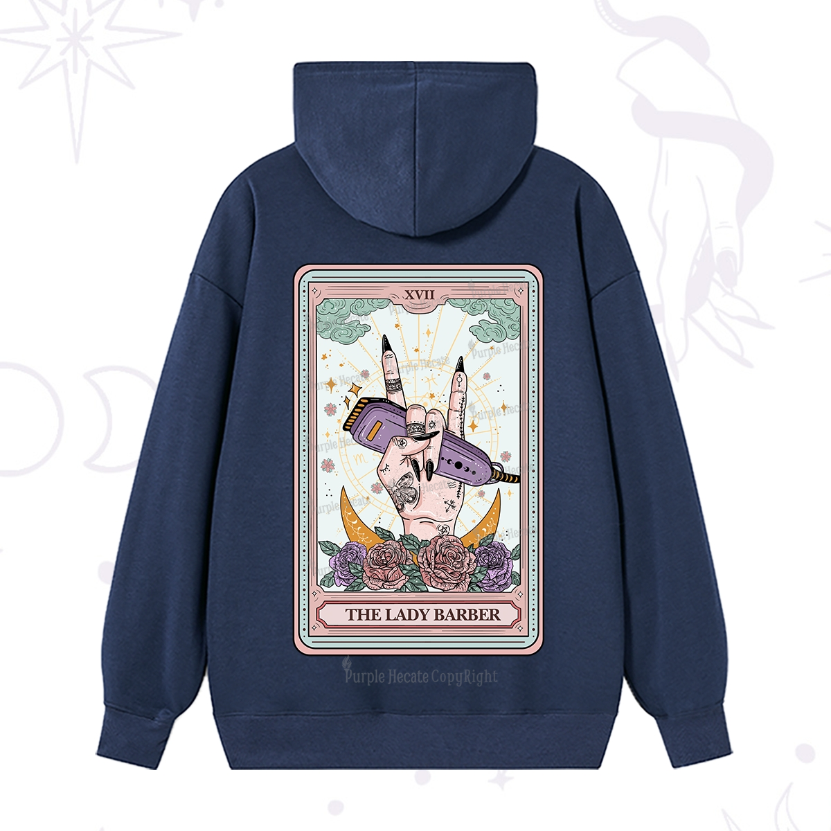 Purplehecate The Lady Barber Tarot Card Hoodie