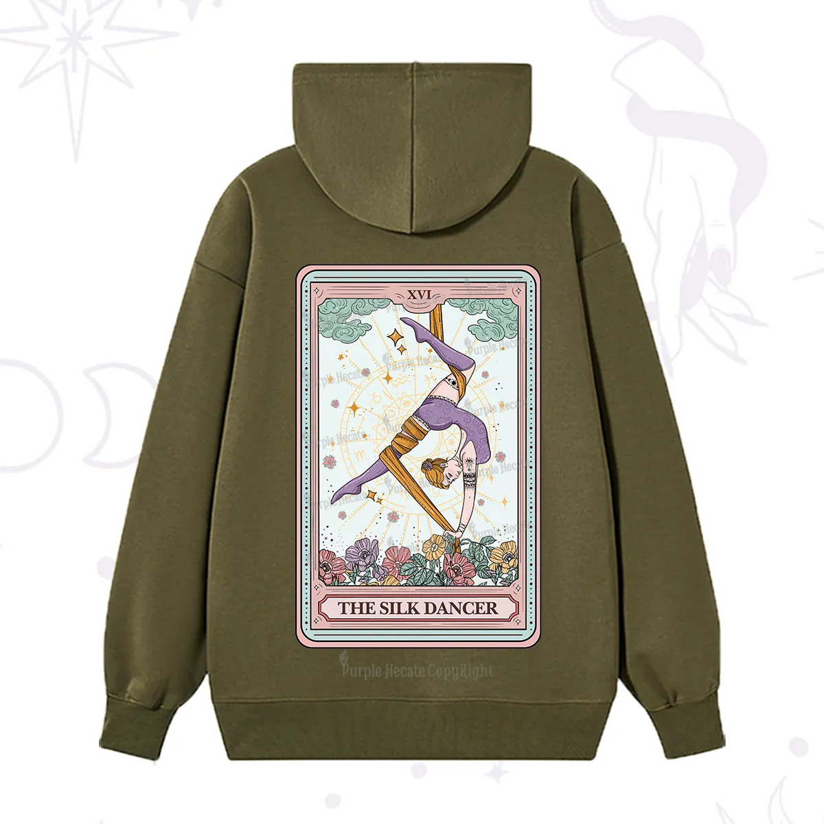 Purplehecate The Aerial Hoop Star Tarot Card Hoodie