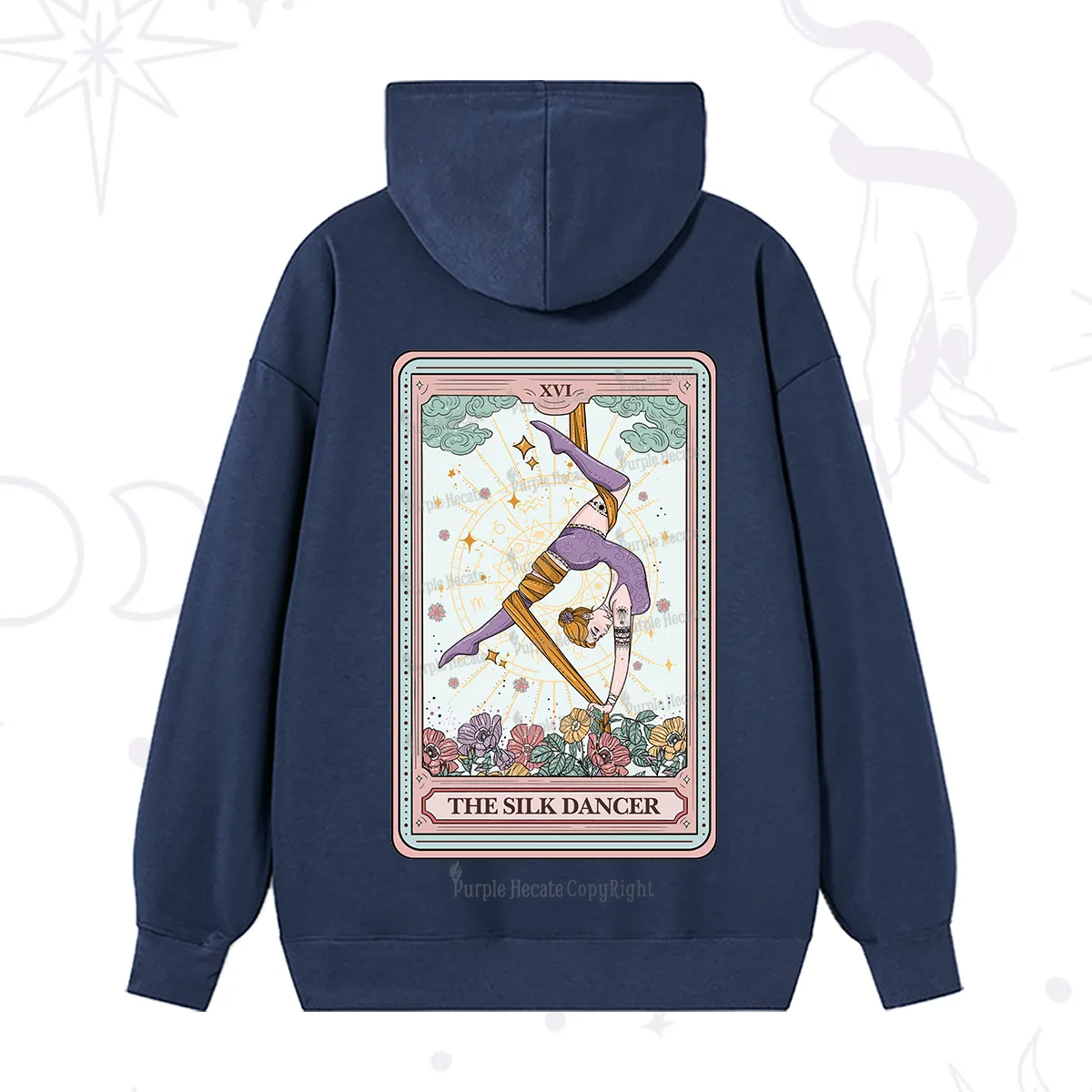 Purplehecate The Aerial Hoop Star Tarot Card Hoodie