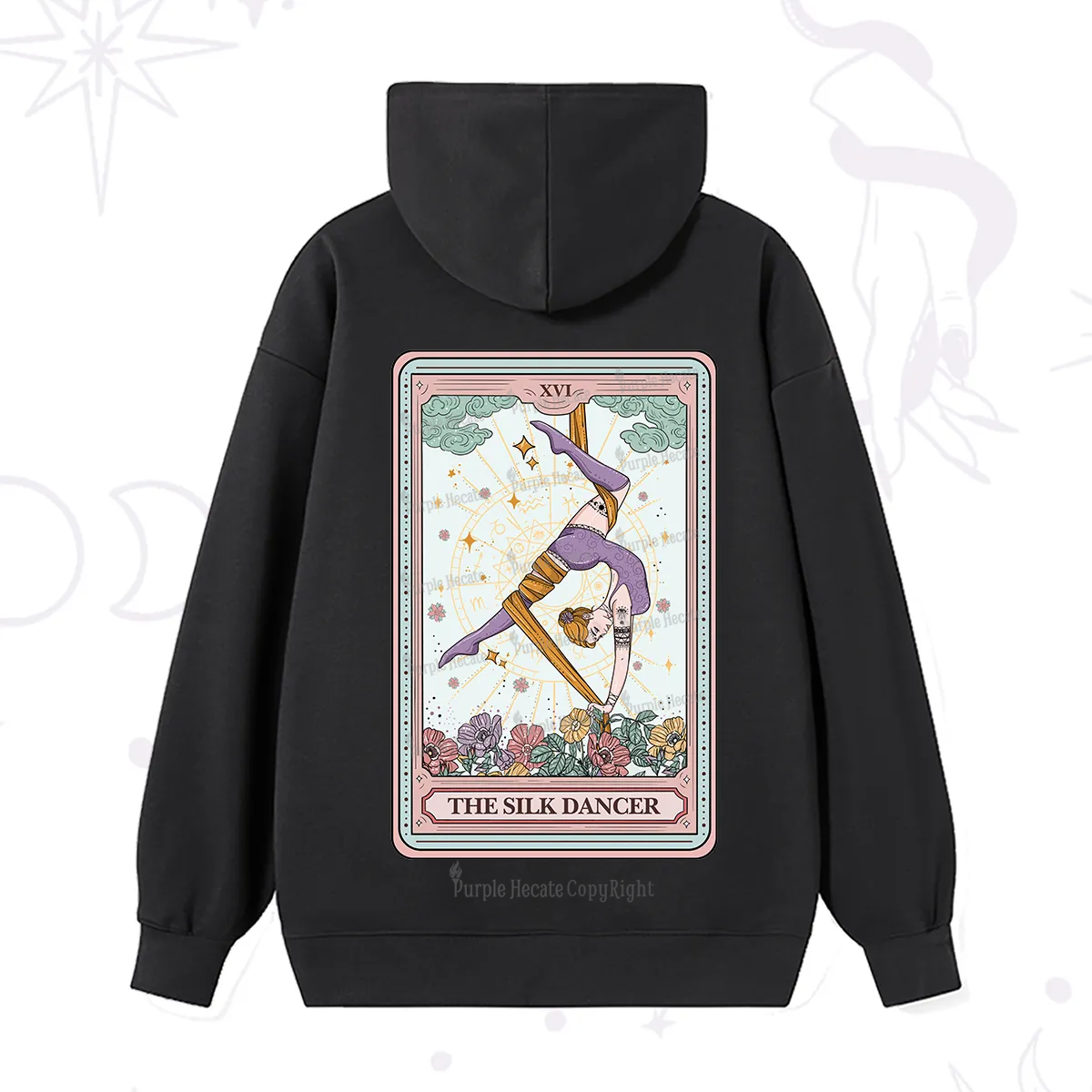 Purplehecate The Aerial Hoop Star Tarot Card Hoodie
