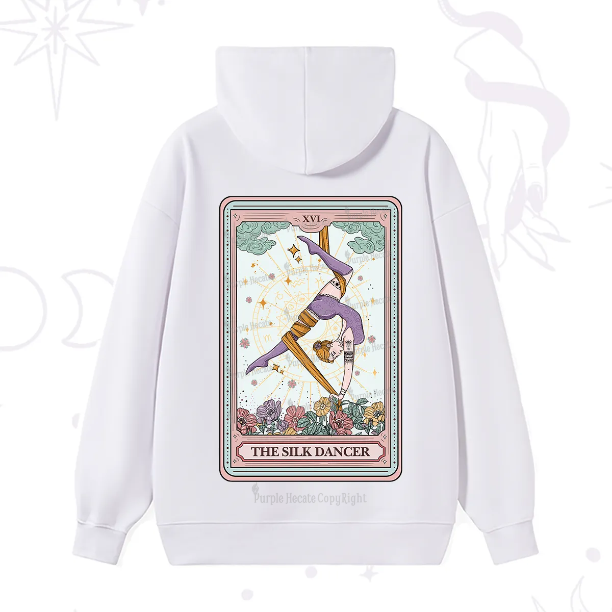 Purplehecate The Aerial Hoop Star Tarot Card Hoodie