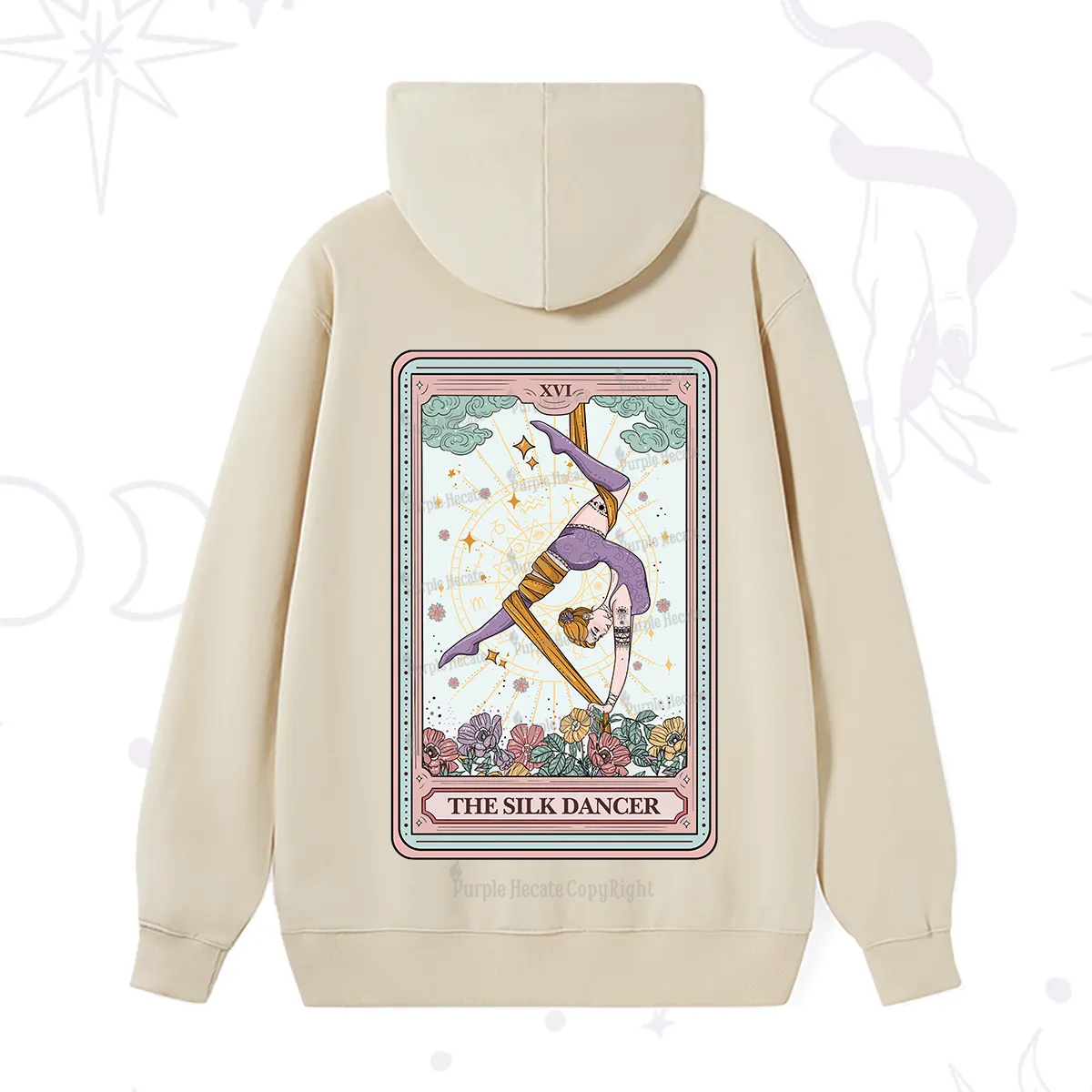 Purplehecate The Aerial Hoop Star Tarot Card Hoodie