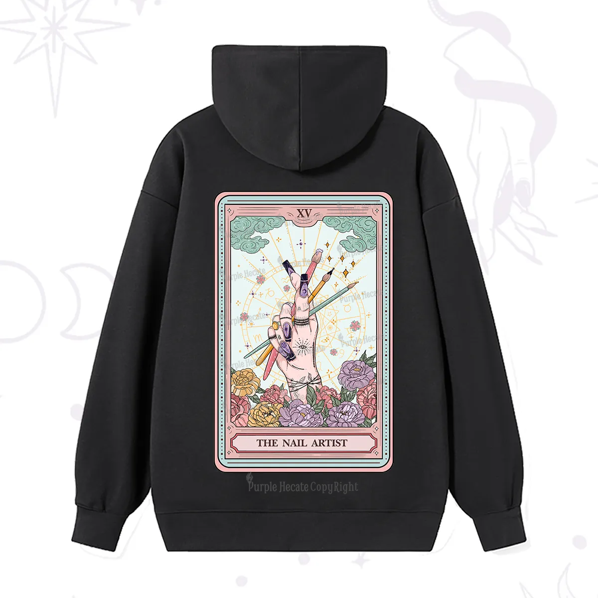Purplehecate The Enchanted Nail Artist Tarot Card Hoodie