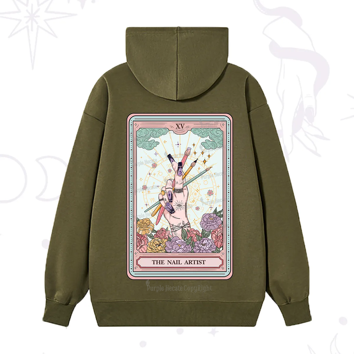 Purplehecate The Enchanted Nail Artist Tarot Card Hoodie