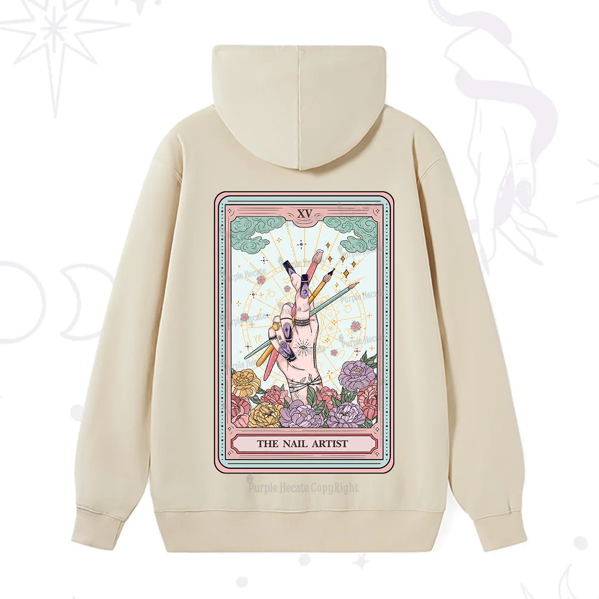 Purplehecate The Enchanted Nail Artist Tarot Card Hoodie