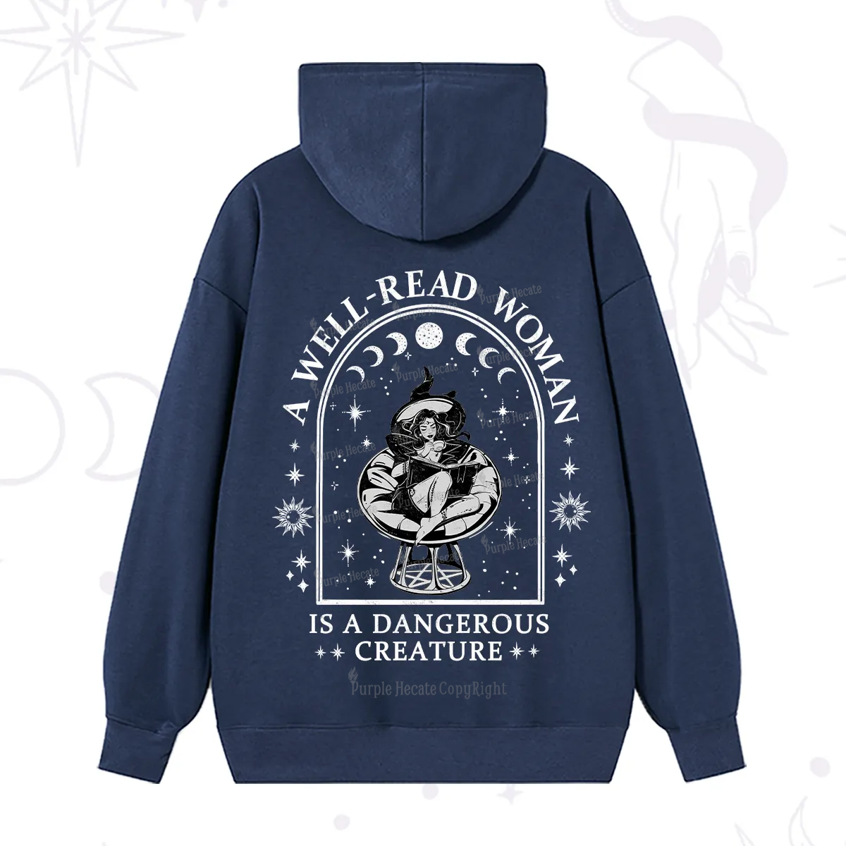 Purplehecate A Well Read Woman Bookish Hoodie