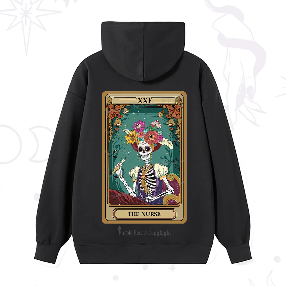 Purplehecate The Nurse Funny Tarot Card Hoodie