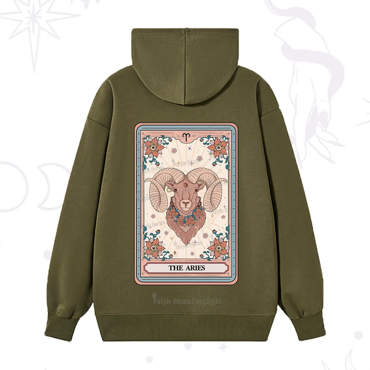 Purplehecate The Aries Tarot Card Hoodie