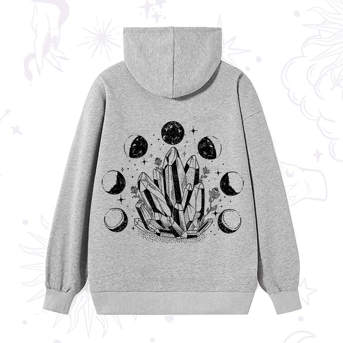 Purplehecate Crystals and Moon Phases Hoodie
