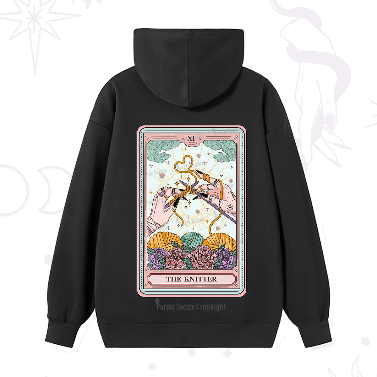 Purplehecate The Knitter Tarot Card Hoodie