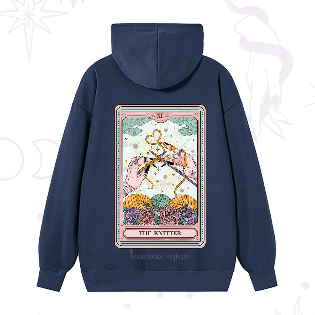 Purplehecate The Knitter Tarot Card Hoodie