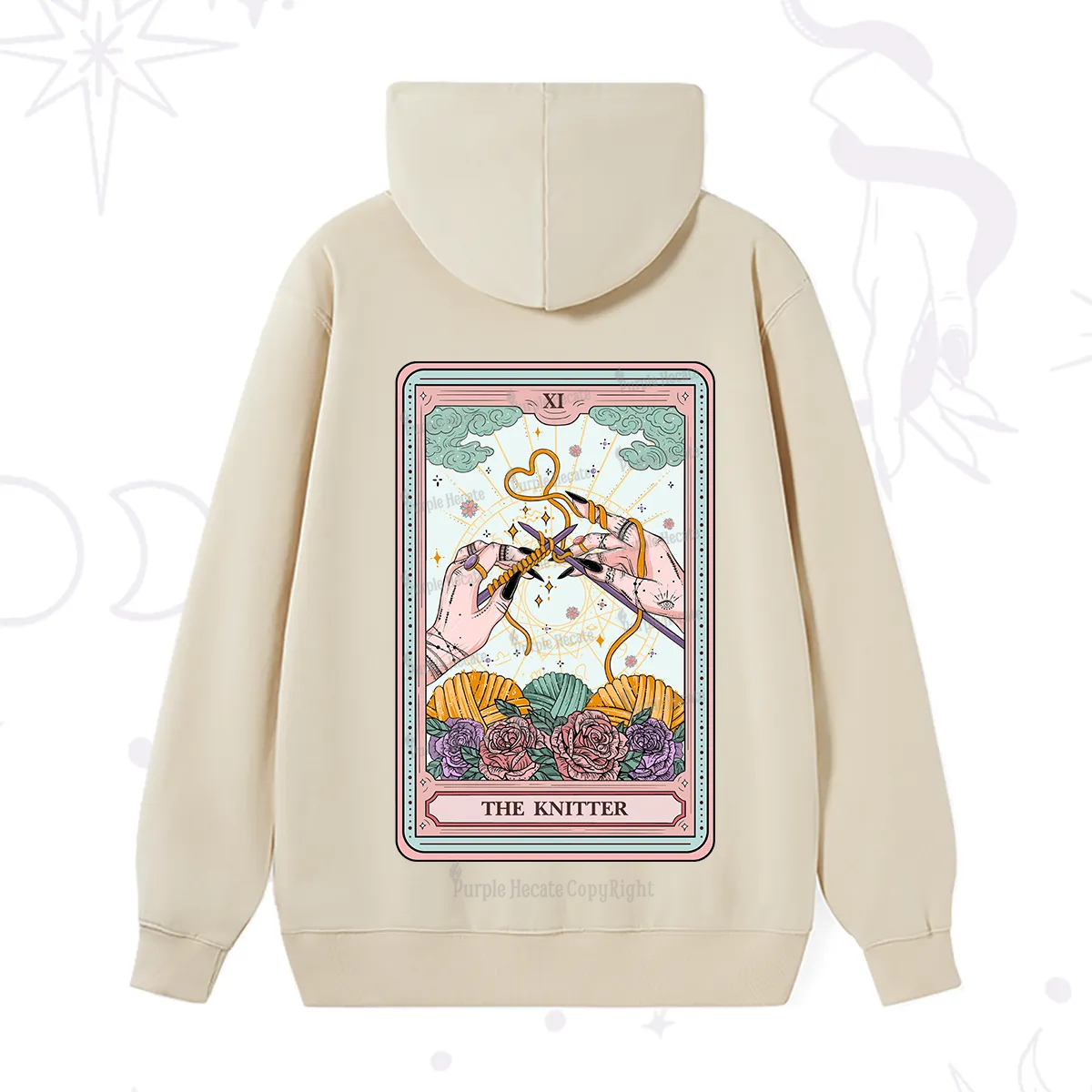 Purplehecate The Knitter Tarot Card Hoodie