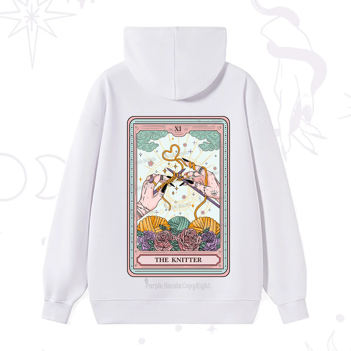 Purplehecate The Knitter Tarot Card Hoodie