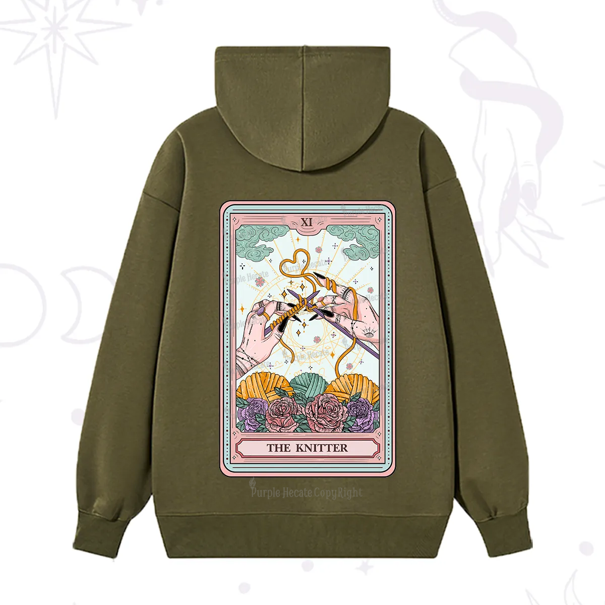 Purplehecate The Knitter Tarot Card Hoodie
