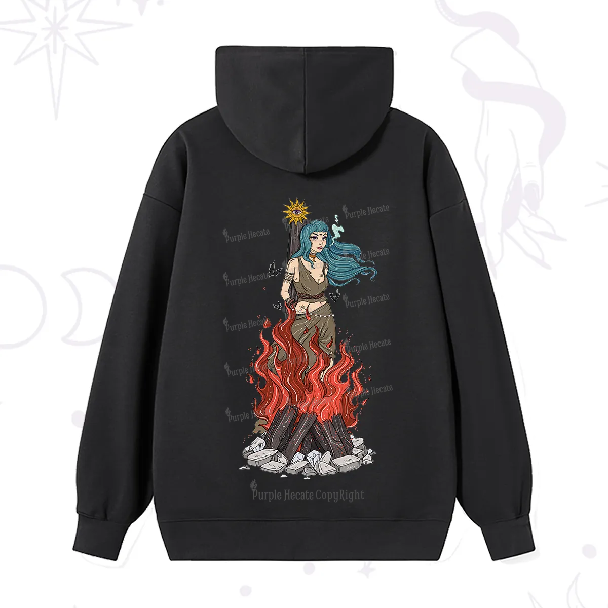 Purplehecate Witchy Woman Burned at the Stake Hoodie