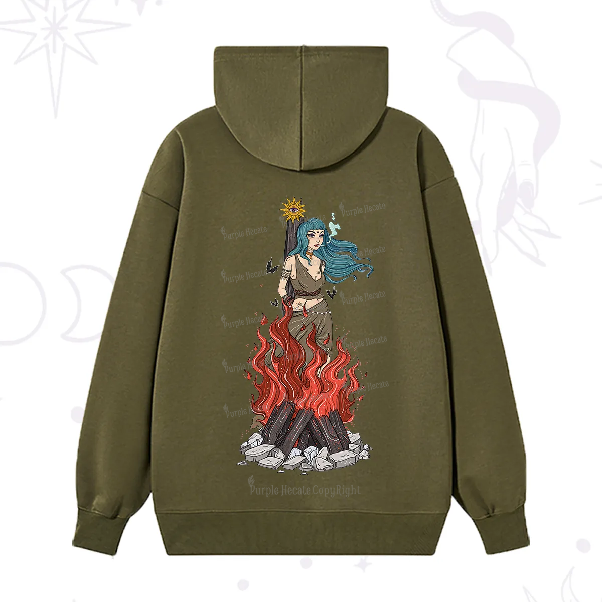 Purplehecate Witchy Woman Burned at the Stake Hoodie