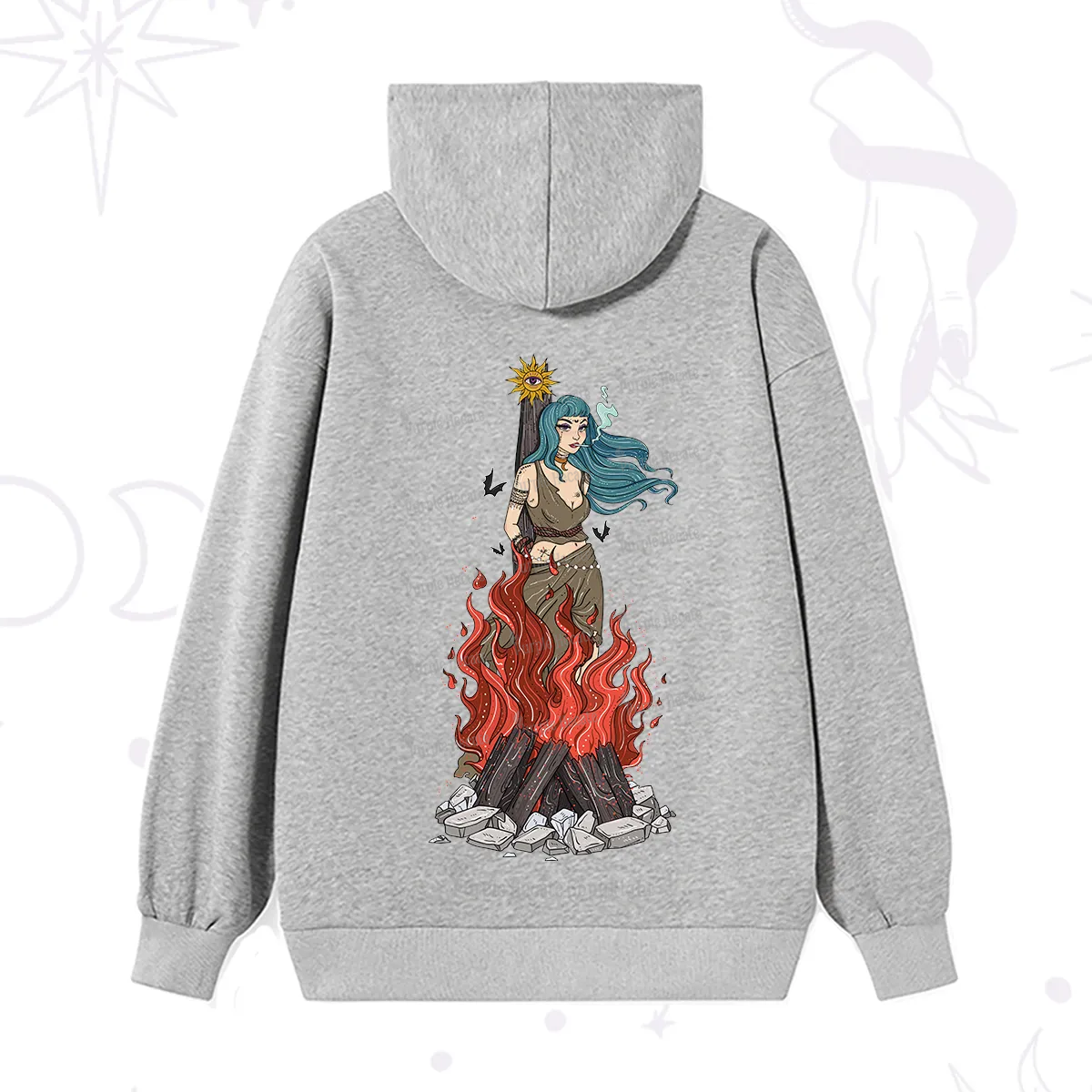 Purplehecate Witchy Woman Burned at the Stake Hoodie