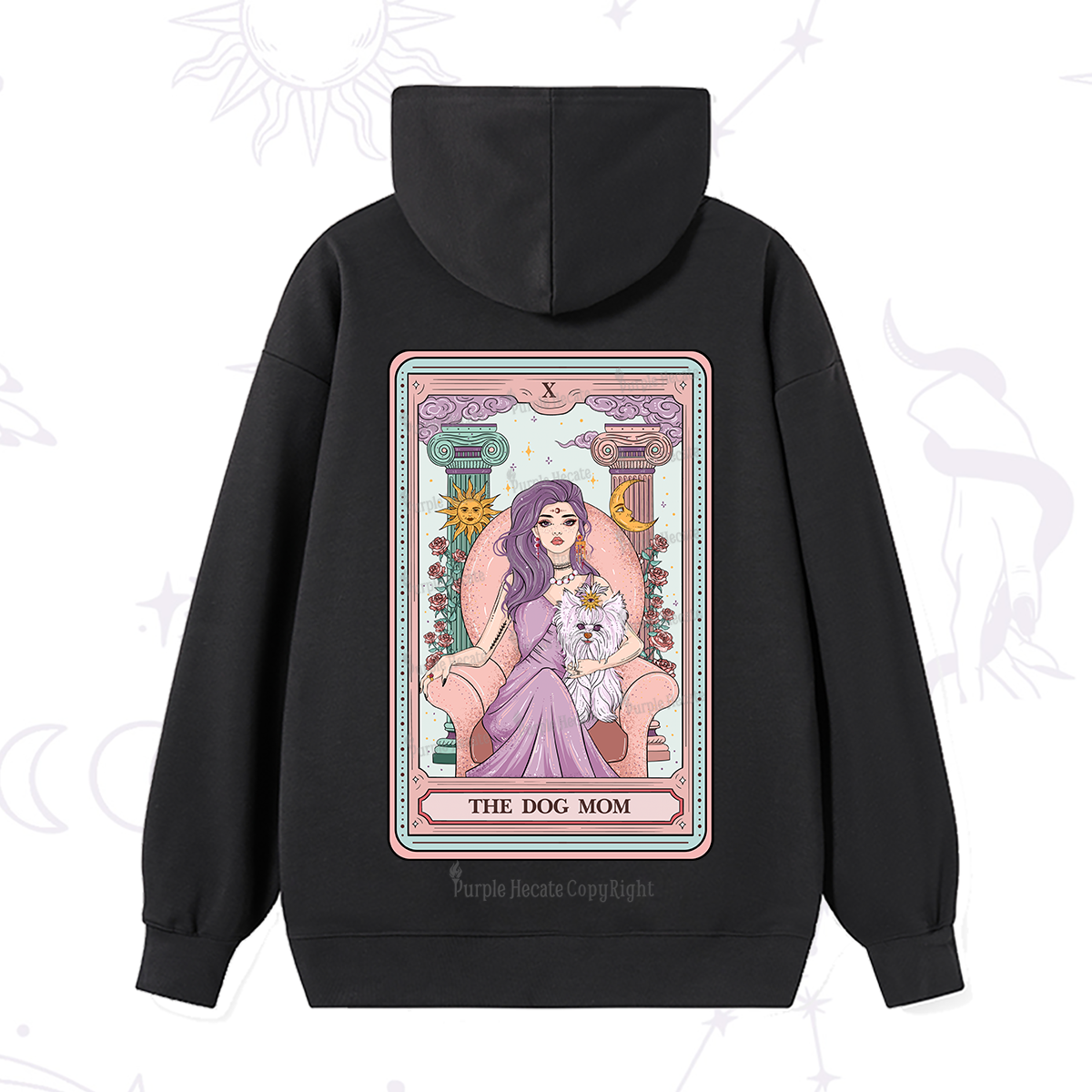 Purplehecate The Cute Dog Mom Tarot Card Hoodie