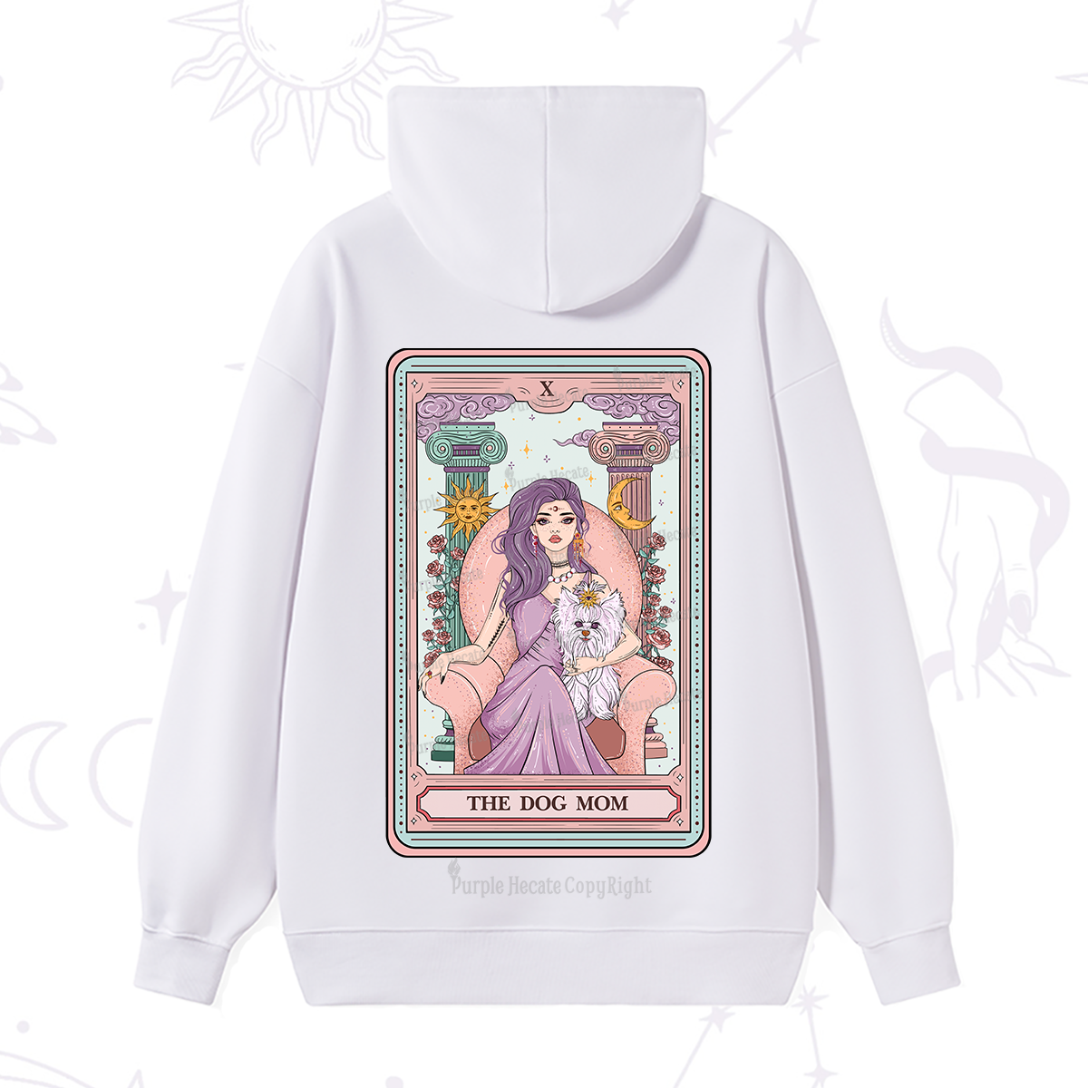 Purplehecate The Cute Dog Mom Tarot Card Hoodie