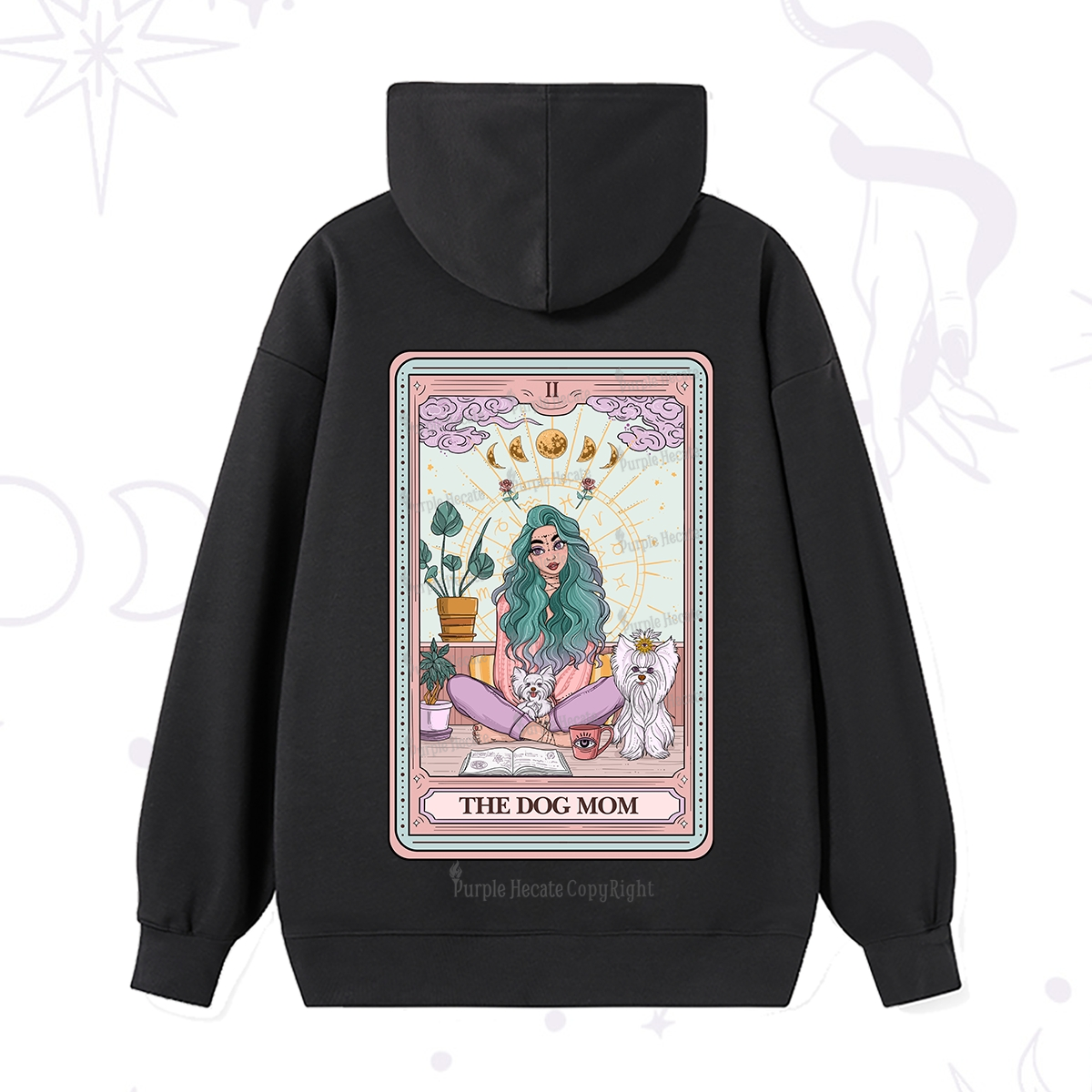 Purplehecate The Divine Dog Mom Tarot Card Hoodie