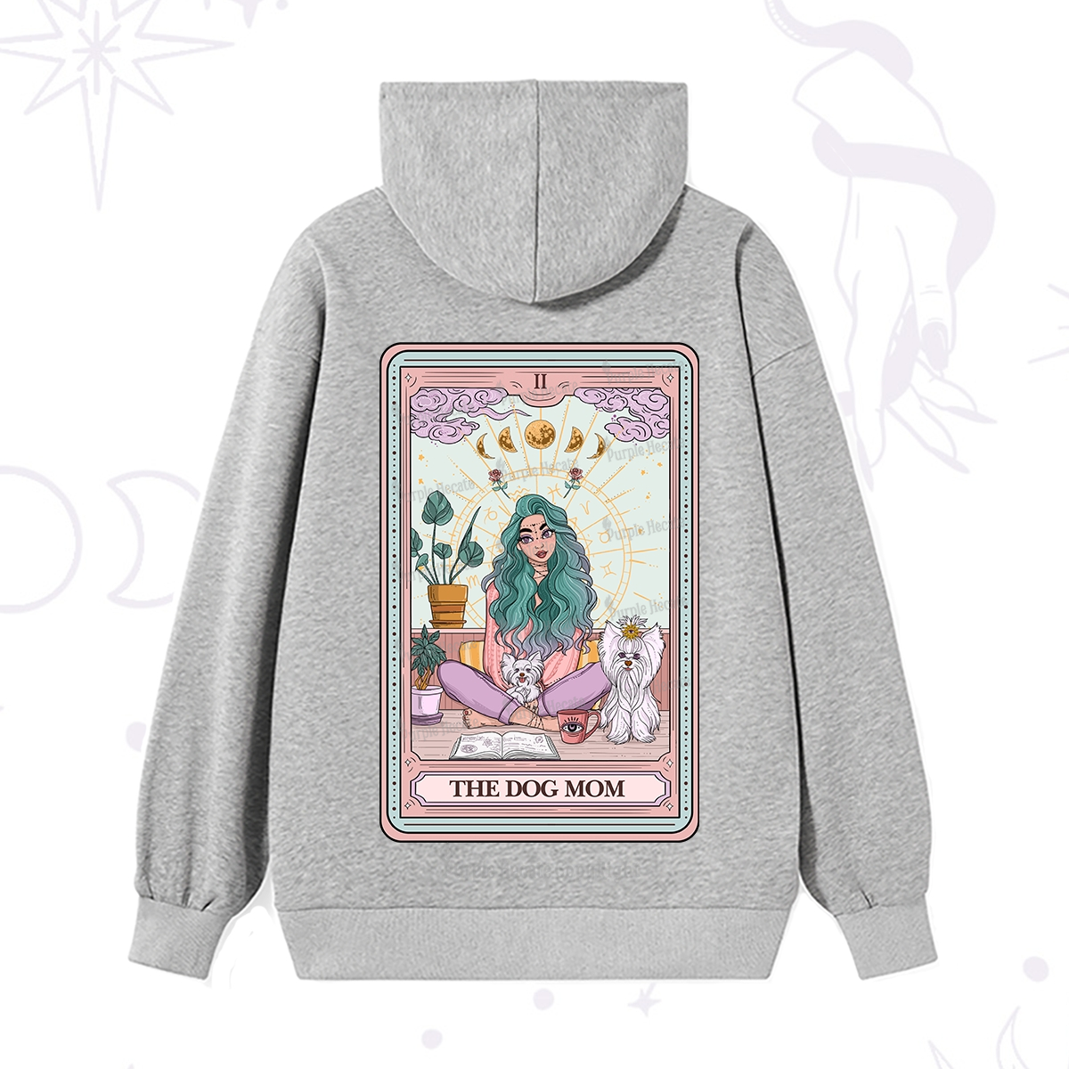 Purplehecate The Divine Dog Mom Tarot Card Hoodie
