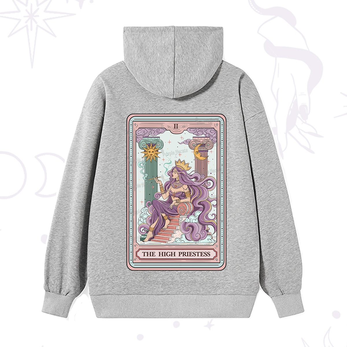 Purplehecate The Goddess High Priestess Tarot Card Hoodie