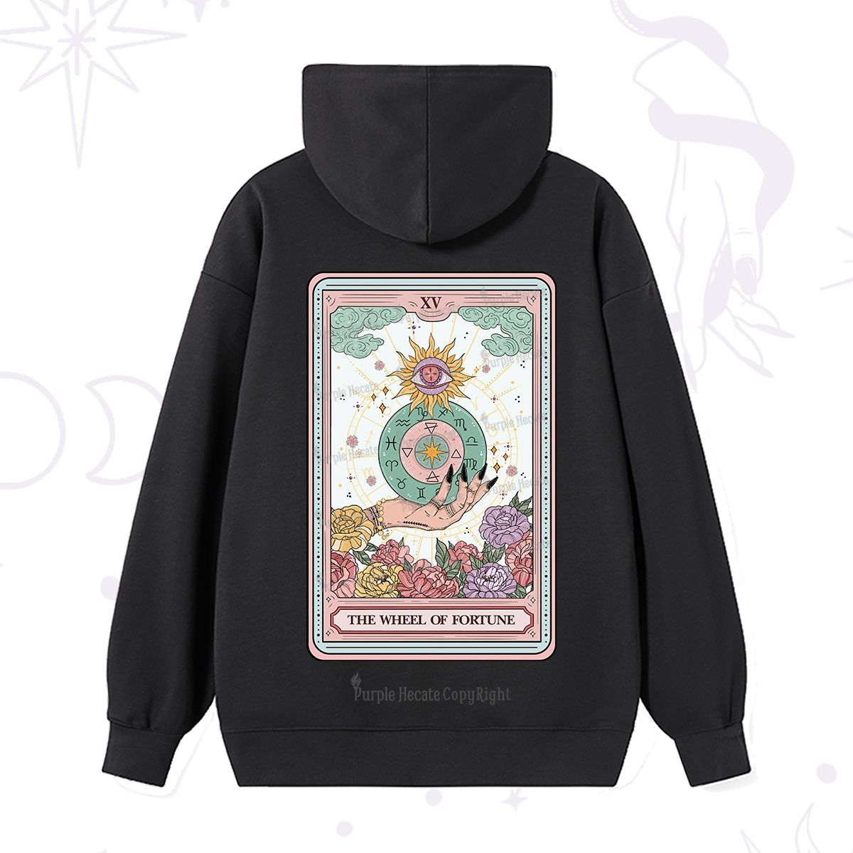 Purplehecate The Wheel of Fortune Tarot Card Hoodie