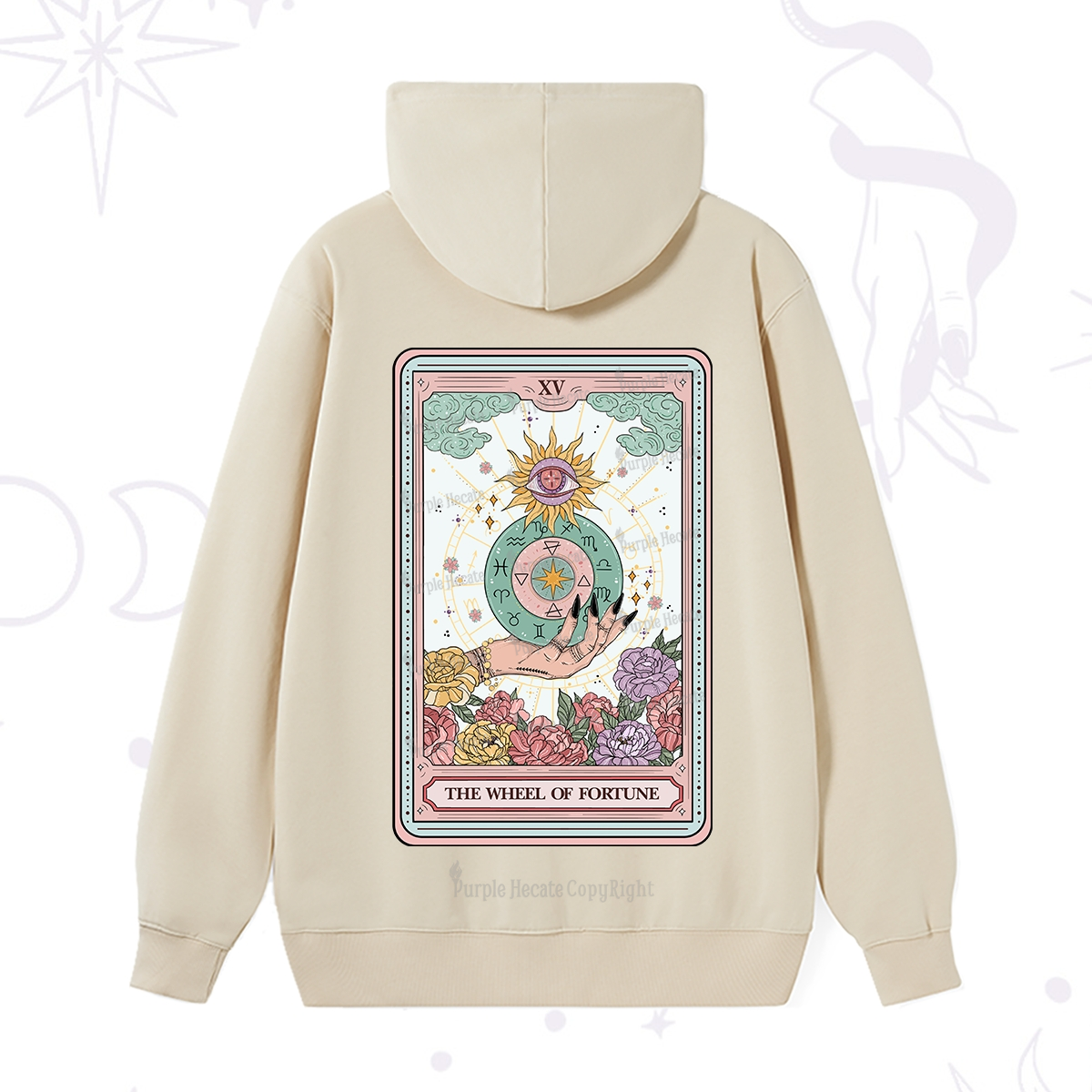 Purplehecate The Wheel of Fortune Tarot Card Hoodie