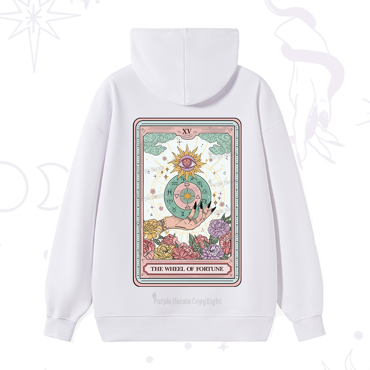 Purplehecate The Wheel of Fortune Tarot Card Hoodie