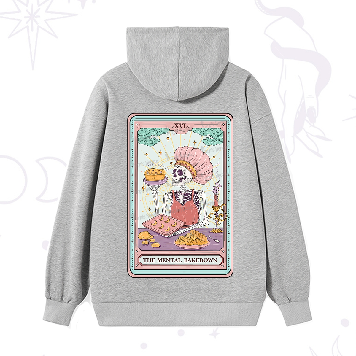 Purplehecate The Mental Bake Down Skeleton Tarot Card Hoodie
