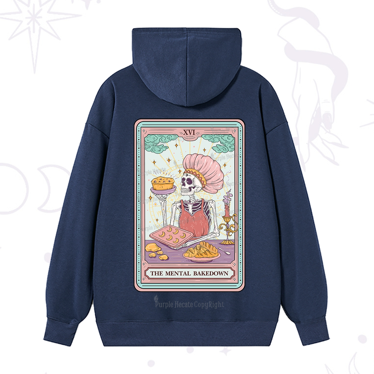 Purplehecate The Mental Bake Down Skeleton Tarot Card Hoodie