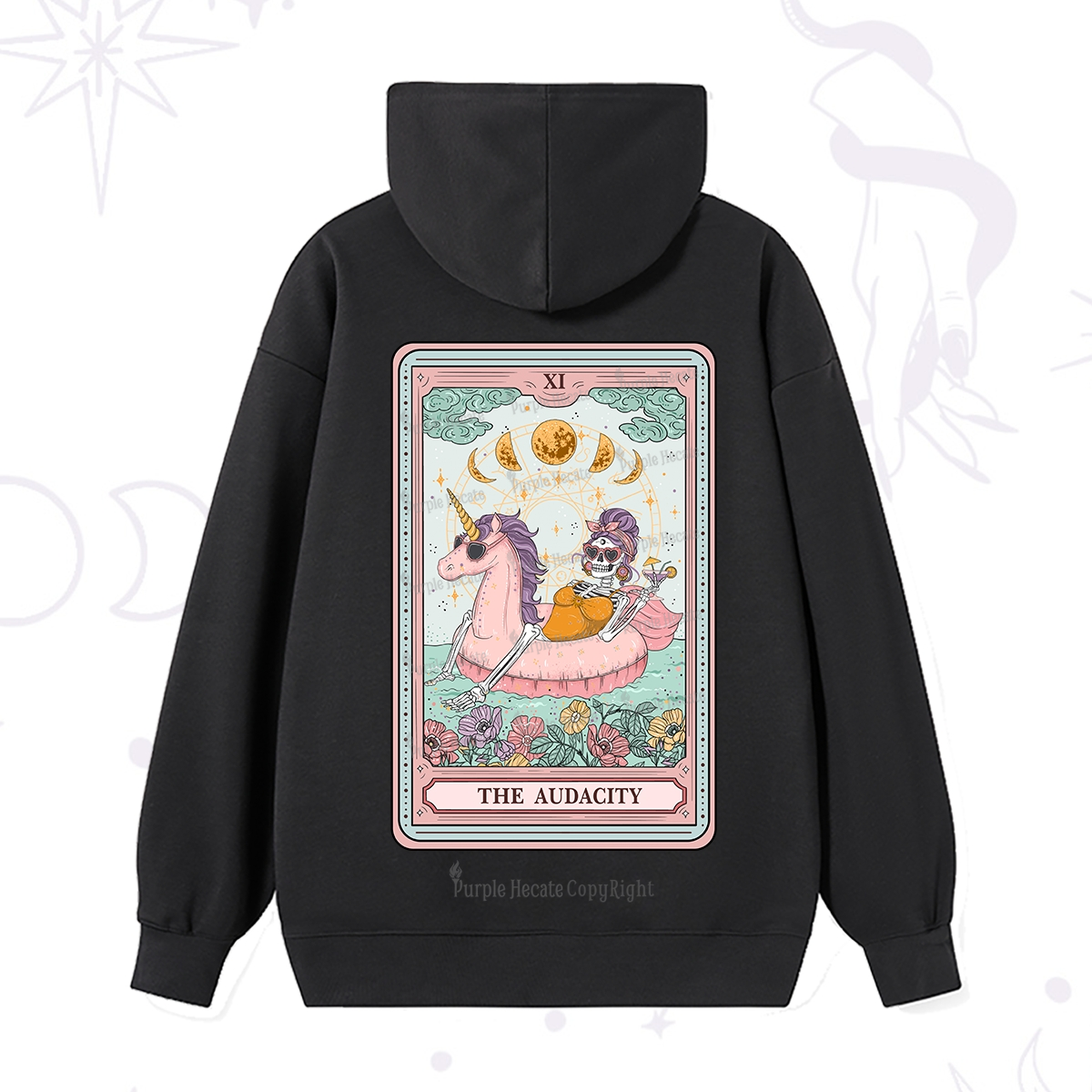 Purplehecate The Audacity Skeleton Tarot Card Hoodie