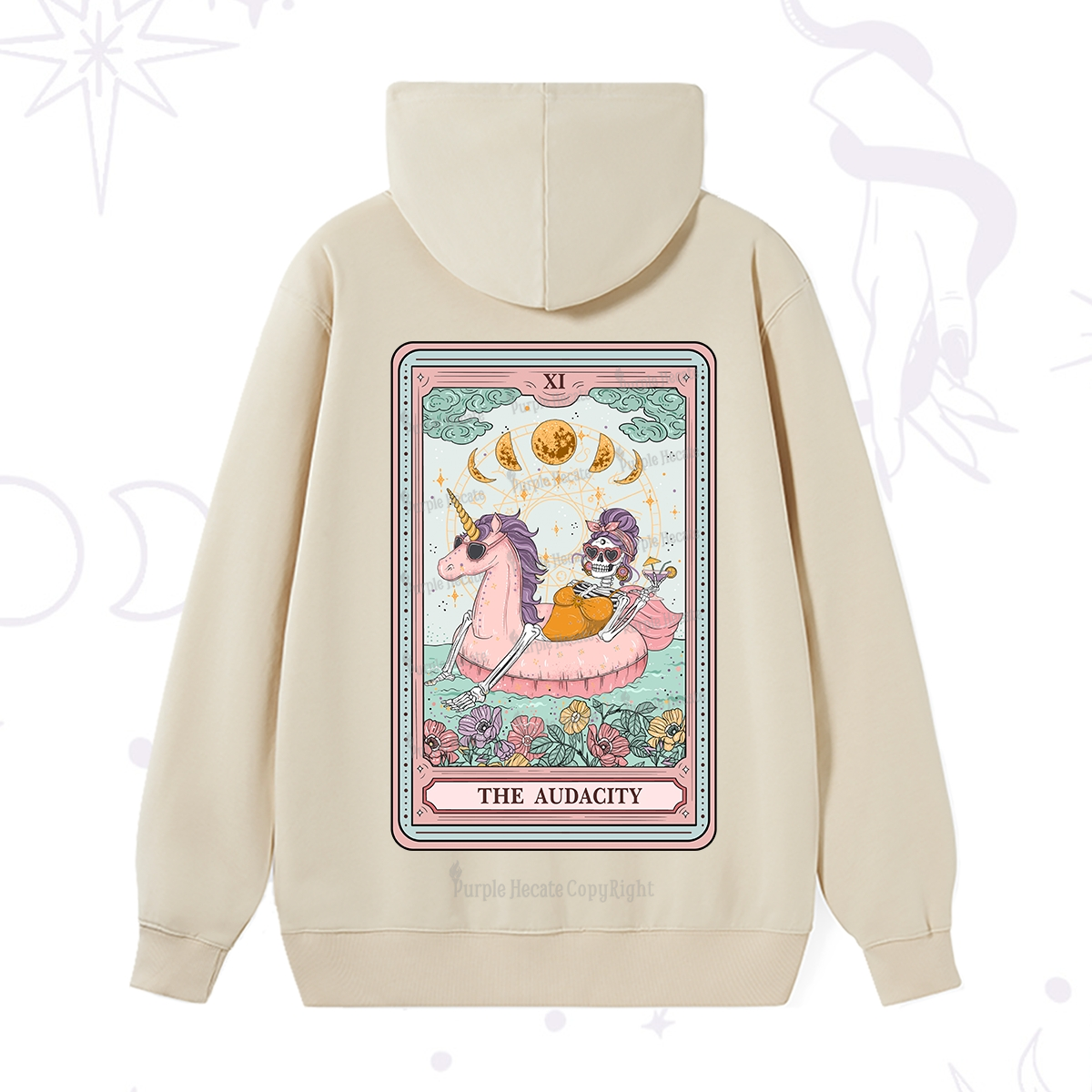 Purplehecate The Audacity Skeleton Tarot Card Hoodie