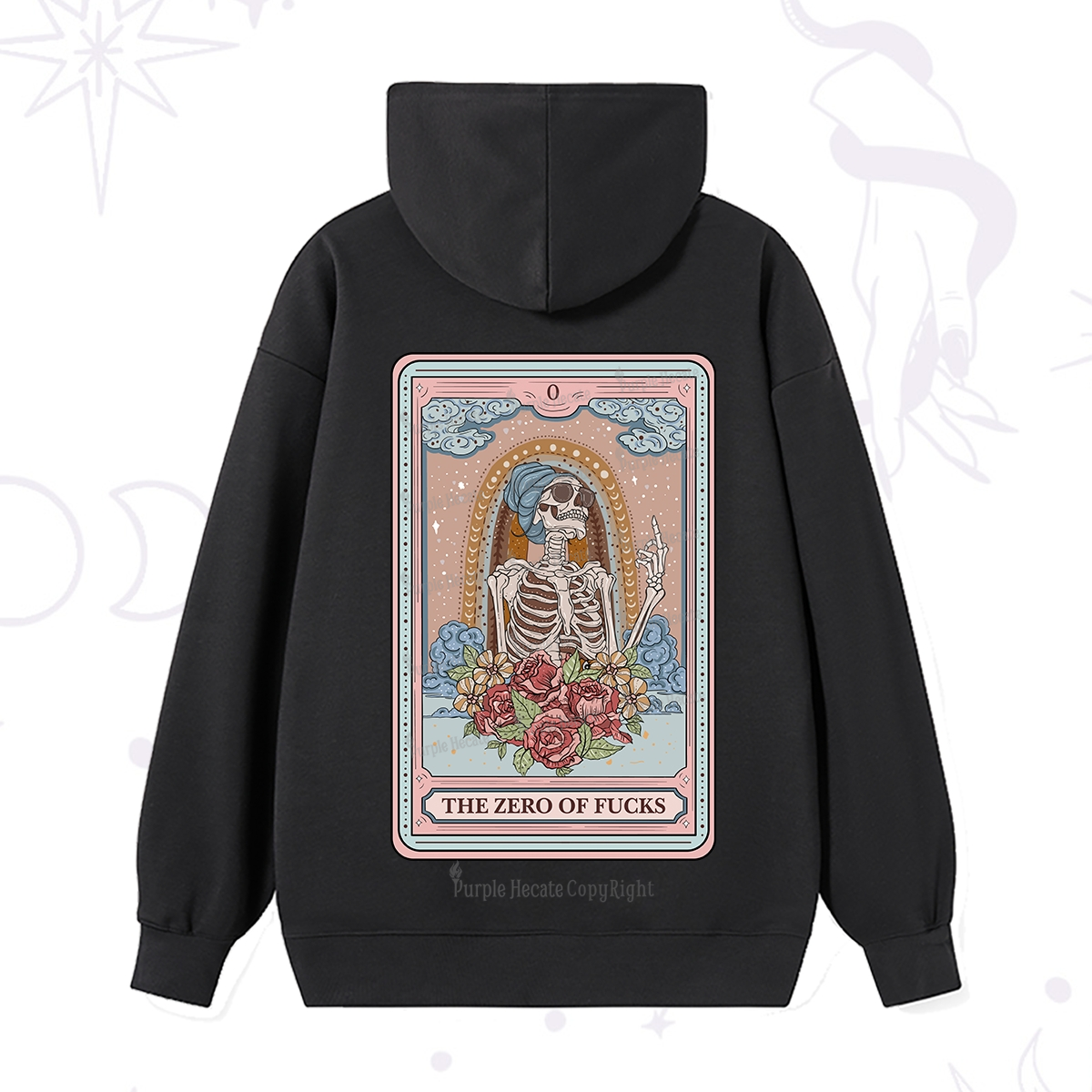 Purplehecate The Zero Of Fucks Tarot Card Hoodie