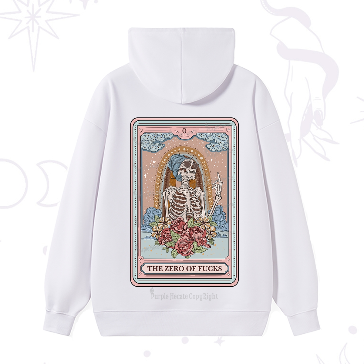 Purplehecate The Zero Of Fucks Tarot Card Hoodie