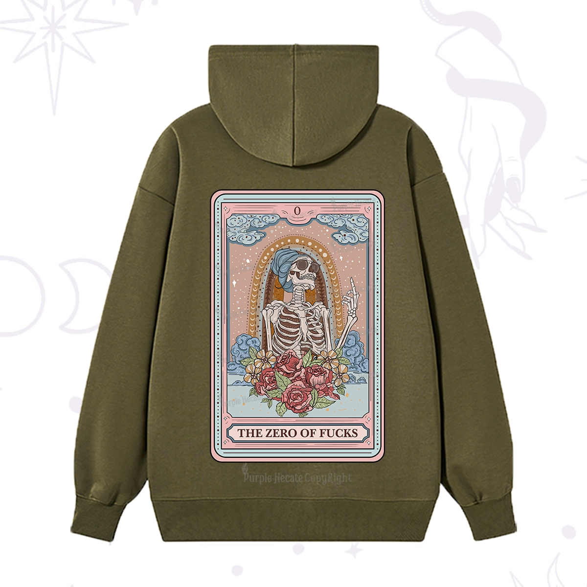 Purplehecate The Zero Of Fucks Tarot Card Hoodie