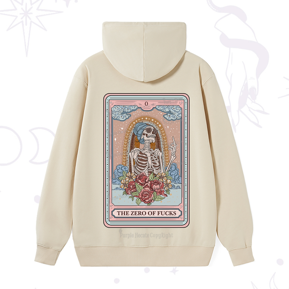 Purplehecate The Zero Of Fucks Tarot Card Hoodie