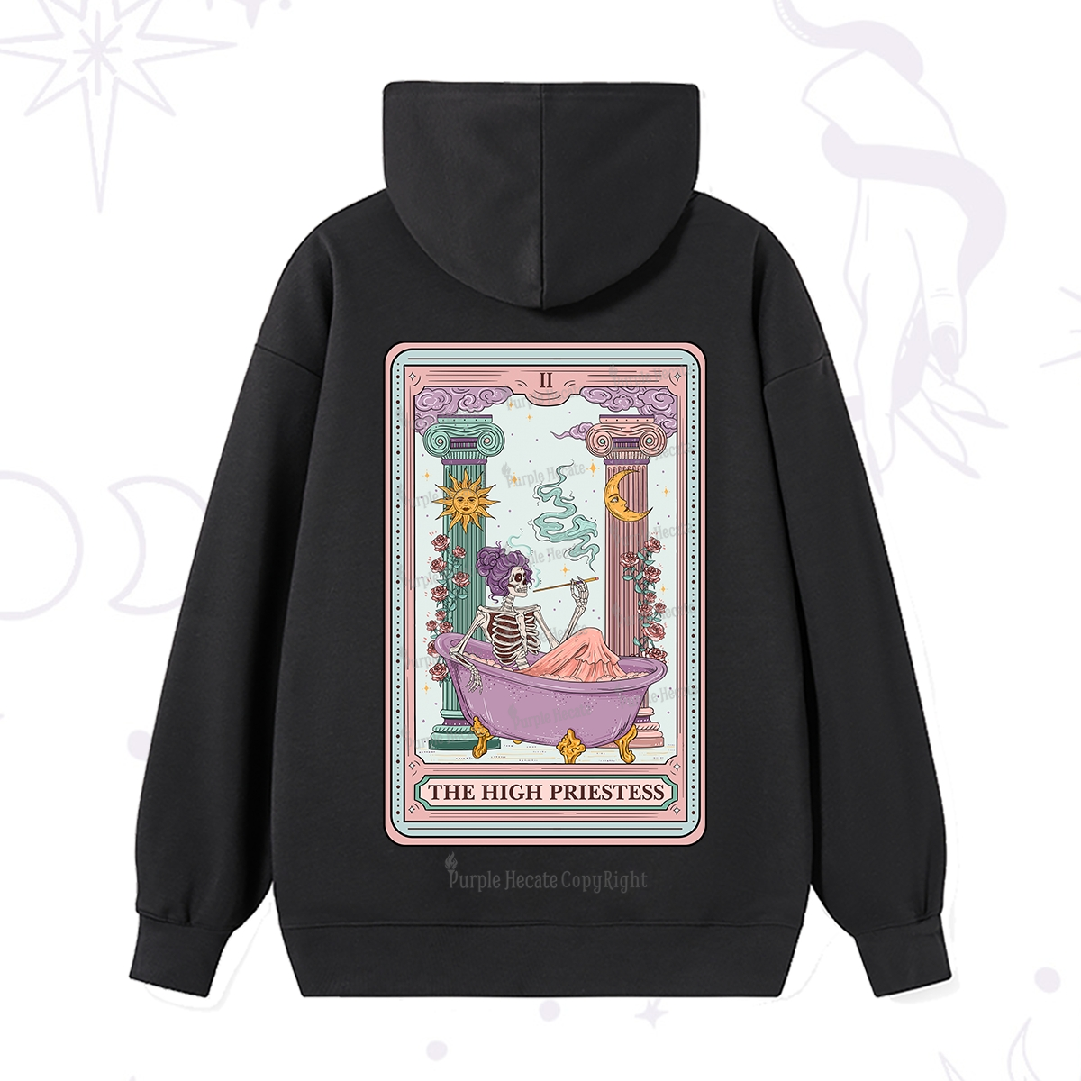 Purplehecate The Noble High Priestess Tarot Card Hoodie