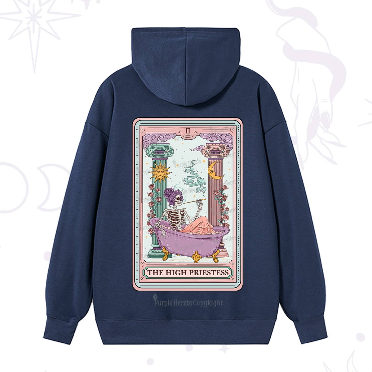 Purplehecate The Noble High Priestess Tarot Card Hoodie