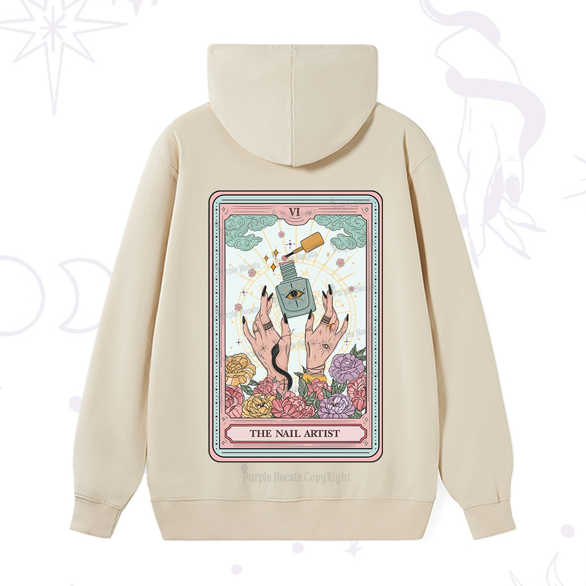 Purplehecate The Nail Artist Life Tarot Hoodie