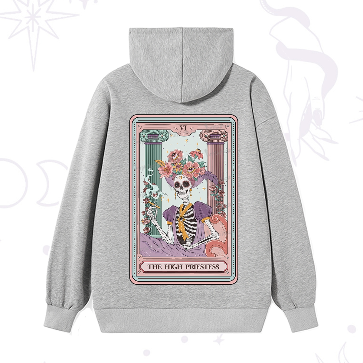 Purplehecate The High Priestess Skeleton Tarot Hoodie