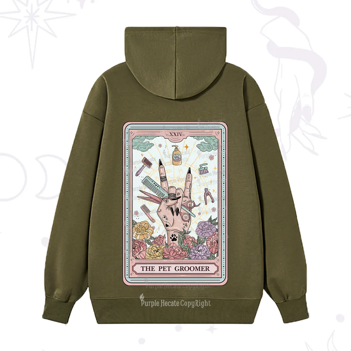 Purplehecate The Pet Groomer Tarot Card Hoodie