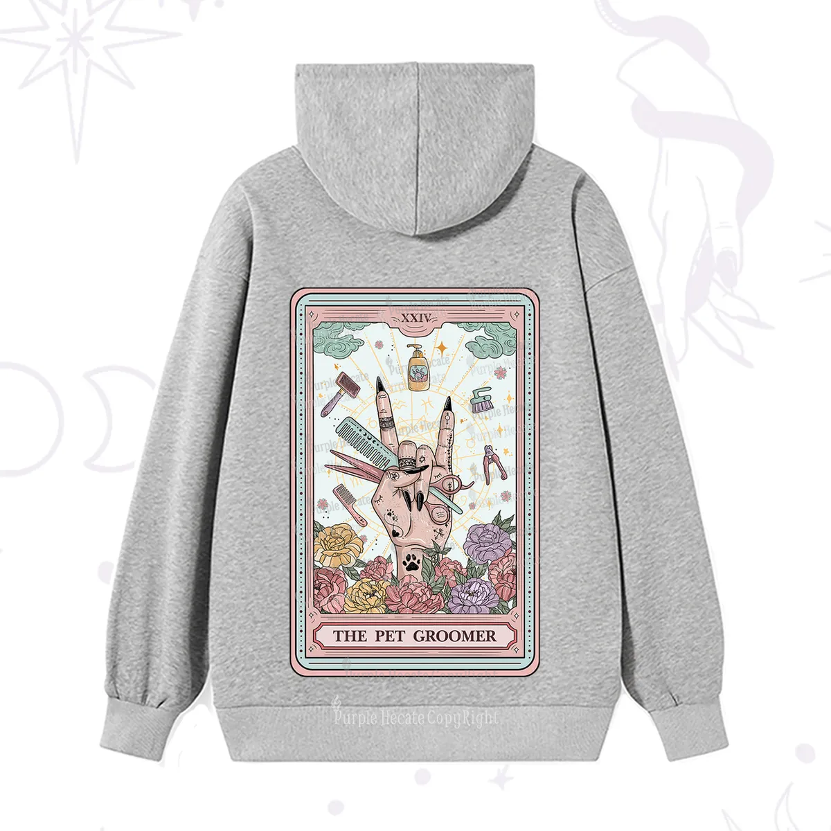 Purplehecate The Pet Groomer Tarot Card Hoodie