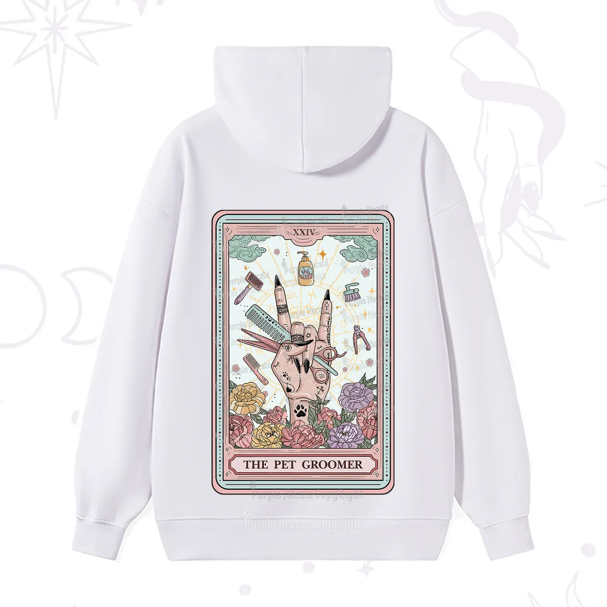 Purplehecate The Pet Groomer Tarot Card Hoodie