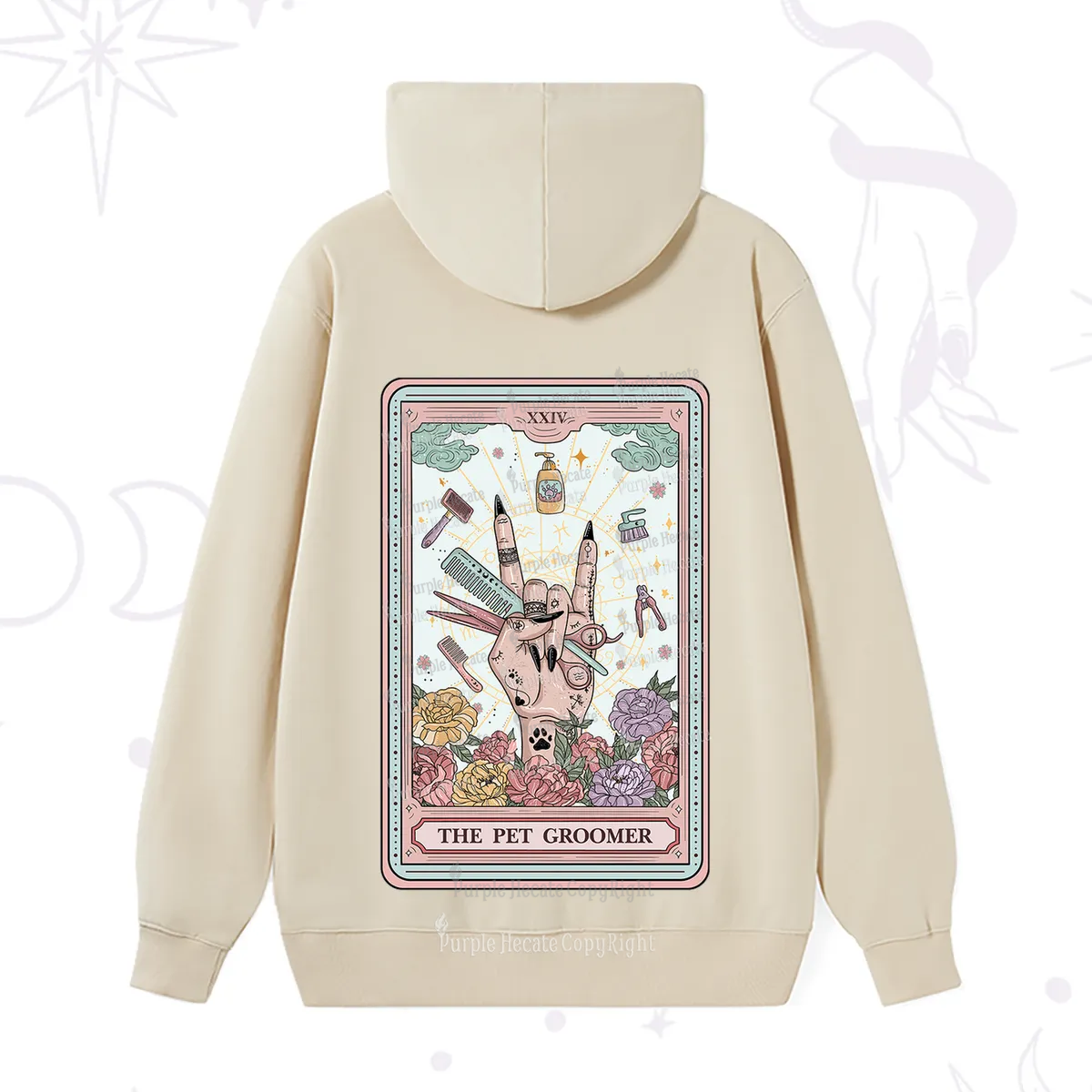 Purplehecate The Pet Groomer Tarot Card Hoodie