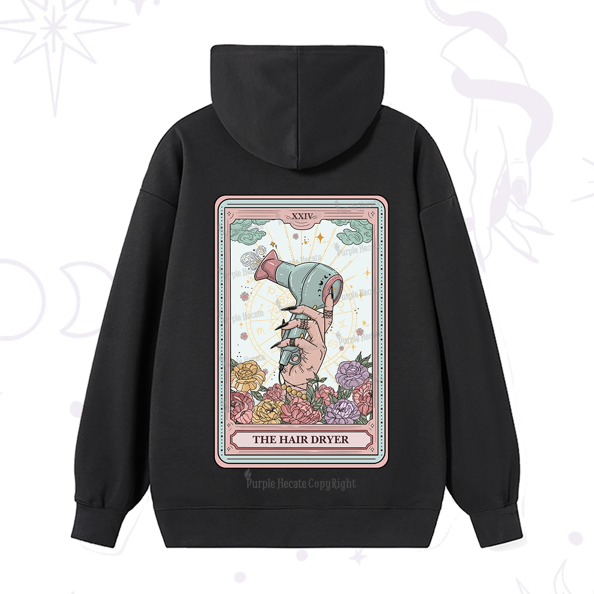 Purplehecate The Hair Dryer Life Tarot Hoodie
