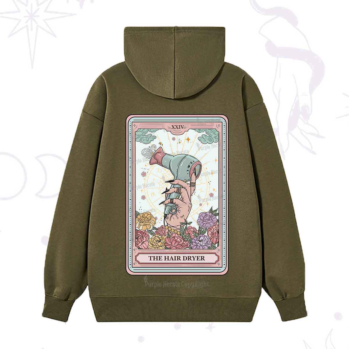 Purplehecate The Hair Dryer Life Tarot Hoodie